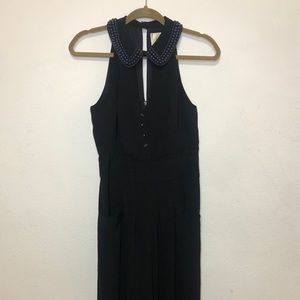 Anthropologie Elegant Black Jumpsuit with Pearls